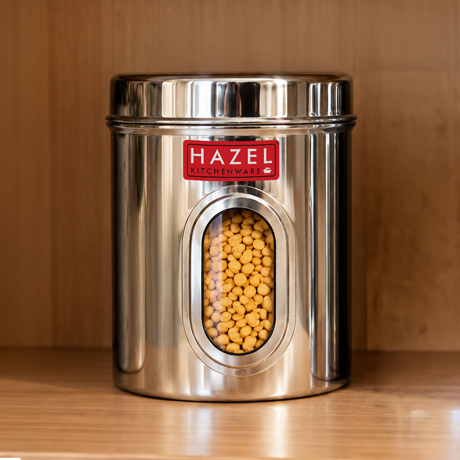HAZEL Stainless Steel Transparent Kitchen Storage Containers with Air Tight Lid, 2400 ML